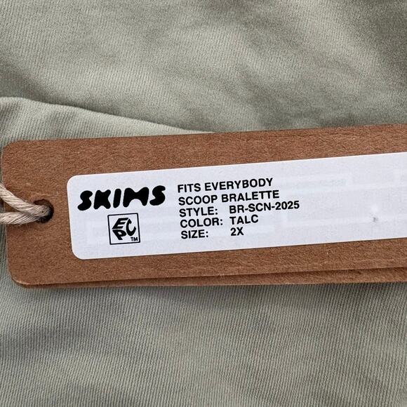 New SKIMS Fits Everybody Scoop Bralette Talc Light Green 2X - Picture 4 of 5